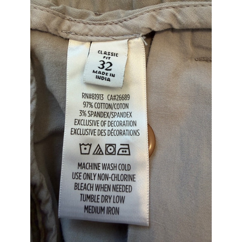 Robert Graham Mens Classic Fit Chino Shorts Tan Khaki Size 32 Stretch Cotton - Picture 5 of 5